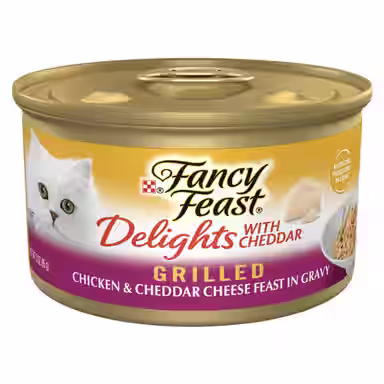 Fancy Feast Delights with Cheddar Grilled Chicken & Cheddar Cheese Feast in Gravy
