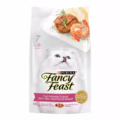 Fancy Feast Gourmet Filet Mignon Flavor with Real Seafood & Shrimp