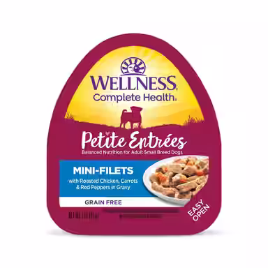 Wellness Complete Health Petite Entrees Adult Small Breed Grain-Free Chicken, Carrots & Red Peppers Mini-Filets