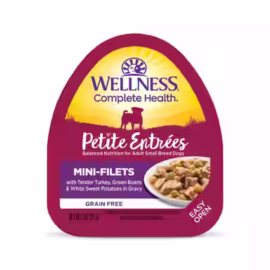 Wellness Complete Health Petite Entrees Adult Small Breed Grain-Free Turkey, Green Beans & Sweet Potato Mini-Filets