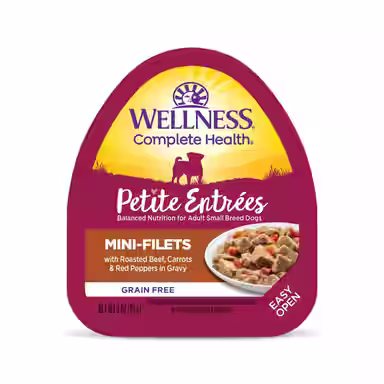 Wellness Complete Health Petite Entrees Adult Small Breed Grain-Free Beef, Carrots & Red Peppers Mini-Filets
