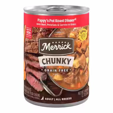 Merrick Chunky Grain-Free Wet Dog Food Pappy's Pot Roast Dinner