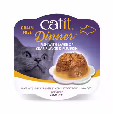 Catit Dinner Ocean Fish with Crab Flavour & Pumpkin