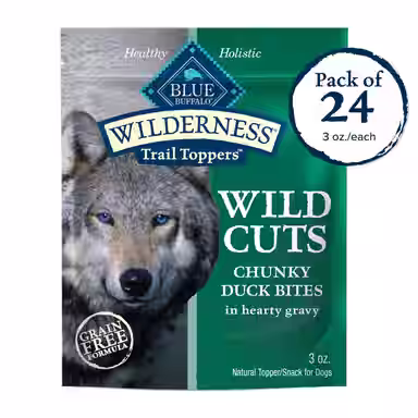 Blue Buffalo Wilderness Trail Toppers Wild Cuts Chunky Duck Bites in Hearty Gravy