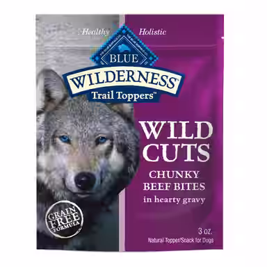 Blue Buffalo Wilderness Trail Toppers Wild Cuts High-Protein & Grain-Free Chunky Beef Bites in Hearty Gravy