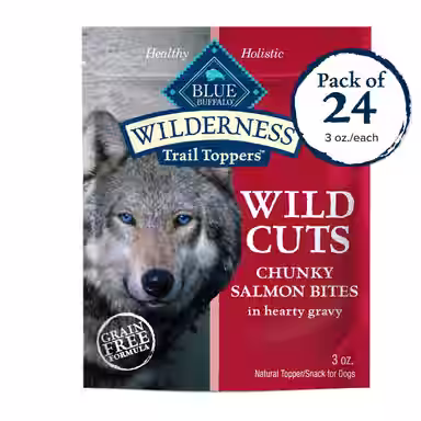 Blue Buffalo Wilderness Trail Toppers Wild Cuts Chunky Salmon Bites in Hearty Gravy