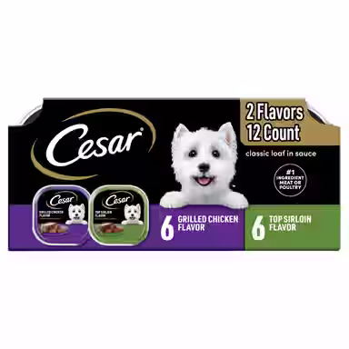 Cesar Classic Loaf in Sauce Top Sirloin & Grilled Chicken Flavors Variety Pack Grain-Free Small Breed