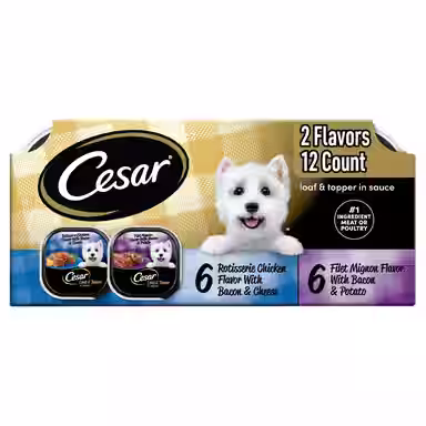 Cesar Loaf in Sauce Rotisserie Chicken & Filet Mignon Flavors Variety Pack Grain-Free Small Breed