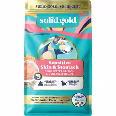 Solid Gold Sensitive Stomach Gut Health Cold Water Salmon & Vegetable Recipe Grain-Free Dry Dog Food for Medium & Large Dogs