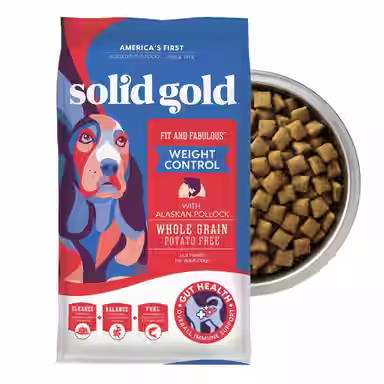 Solid Gold Weight Control Low-Fat & Low-Calorie Whole Grain Recipe Alaskan Pollock Dry Dog Food for Medium & Large Dogs