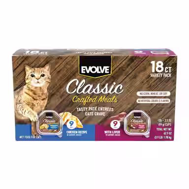 Evolve Classic Crafted Meals Chicken & Liver Recipe Variety Pack Pate