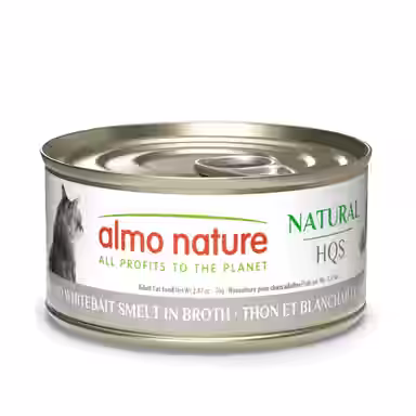 Almo Nature HQS Natural Tuna & Whitebait Smelt in Broth