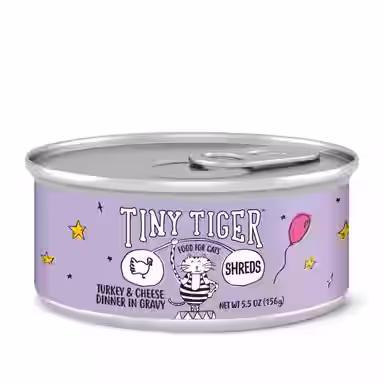 Tiny Tiger Shreds Turkey & Cheese Dinner in Gravy