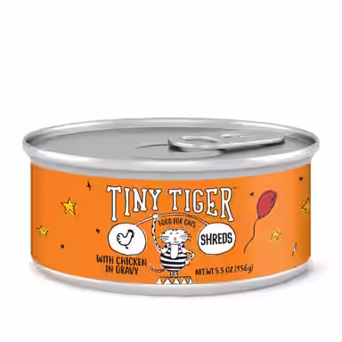 Tiny Tiger Shreds with Chicken in Gravy