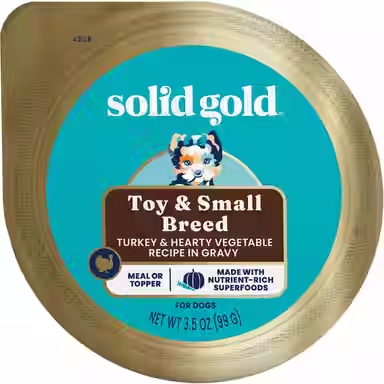Solid Gold Mighty Mini Turkey & Hearty Vegetable Recipe in Gravy Grain-Free Small Breed Dog Food Cups, case of 12