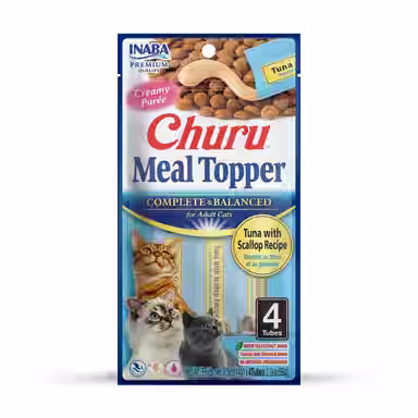 Inaba Churu Tuna with Scallop Recipe Grain-Free Cat Lickable Treats Food Topper