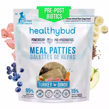 Healthybud Turkey Patties Freeze-Dried Raw Dog Food Rehydratable Square Meals